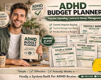 ADHD Budget Planner, Impulse Spending Control & Money Management Printable, Neurodivergent Finance Tracker, ADHD Brain Dump Log