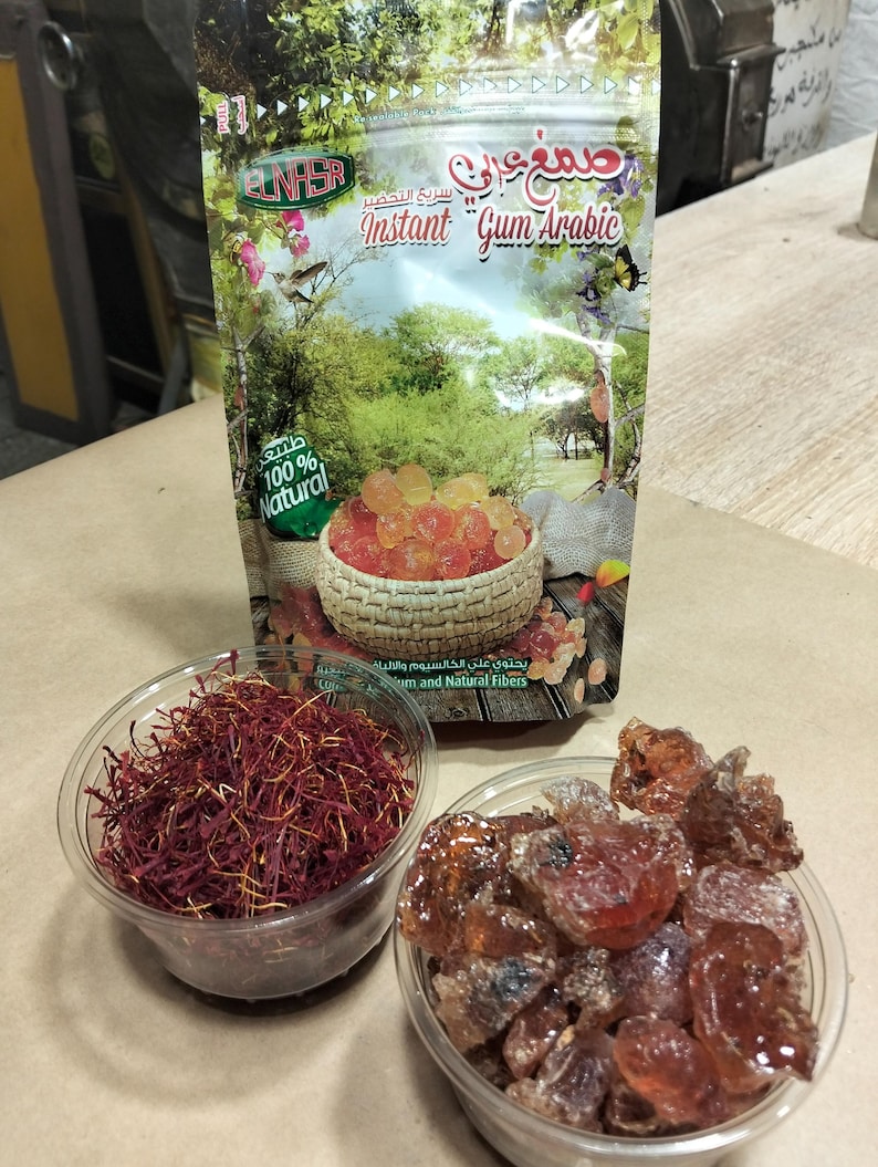 Moroccan Saffron (10g) & Gum Arabic (100g) | Herbal Tea Gift Set - Etsy