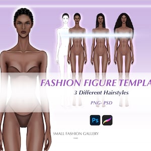 Fashion Female Figure- Female Fashion Croquis, Psd Files, Realistic Fashion Illustration, Fashion Templates