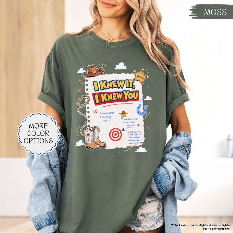 Comfort Colors I Knew It I Knew You Shirt, TS 2026 Tshirt for Fan, Toy Story Song Lyrics Inspired Tshirt image 5