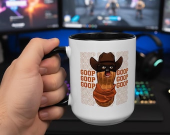 The Burnt Peanut GOOP Mug, Funny Bungulator Coffee Cup, Peanut Finds The Loot Ceramic Mug, Retro Cowboy Nut Gift for Game Lover