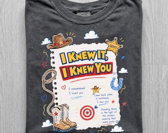 Comfort Colors I Knew It I Knew You Shirt, TS 2026 Tshirt for Fan, Toy Story Song Lyrics Inspired Tshirt