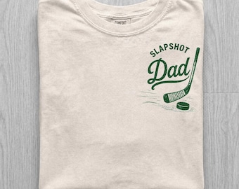 Comfort Colors Slapshot Dad Shirt, Fathers Day Hockey Dad Tee, Vintage Hockey Tee, Father’s Day Gift for Dad, Hockey Lover T-Shirt
