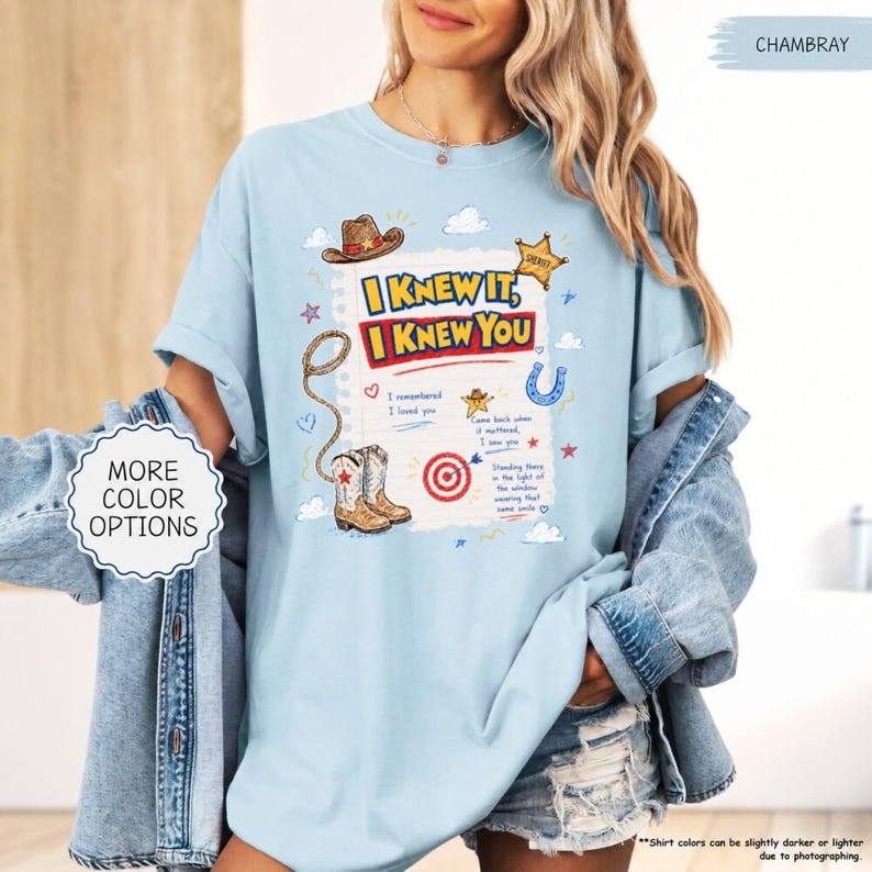 Comfort Colors I Knew It I Knew You Shirt, TS 2026 Tshirt for Fan, Toy Story Song Lyrics Inspired Tshirt image 4