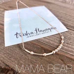 MAMA BEAR Morse Code Pendant, Baby Shower gift image 3