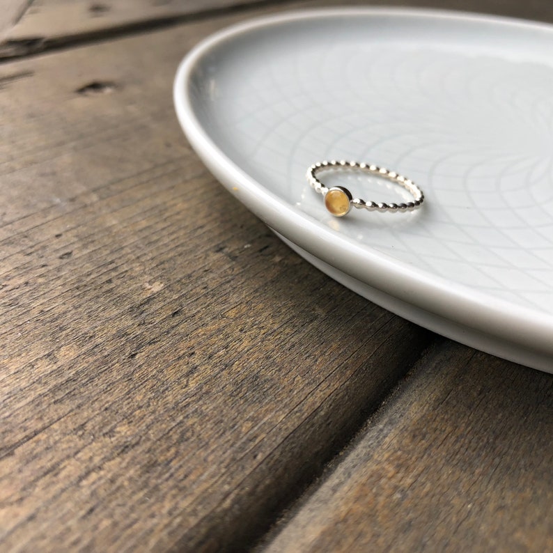 November birthstone ring Citrine Gemstone Ring Citrine Silver Ring 4mm Citrine Ring Citrine Birthstone Ring