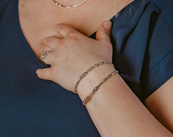 PERSONALIZED Silver Bracelet, Morse Code Bangle