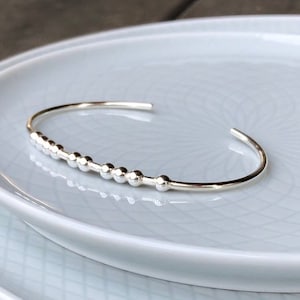 BRAVE Morse Code Bracelet, Morse Code Jewelry, Sterling Silver Cuff Bracelet, Best Friend Gift