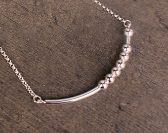 MOTHER Morse Code Pendant in Solid Sterling Silver with silver Rolo Chain