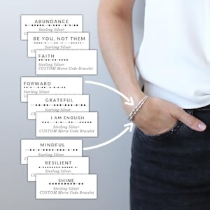 Custom Morse Code Sterling Silver Bracelet • Personalized Hidden Message Jewelry