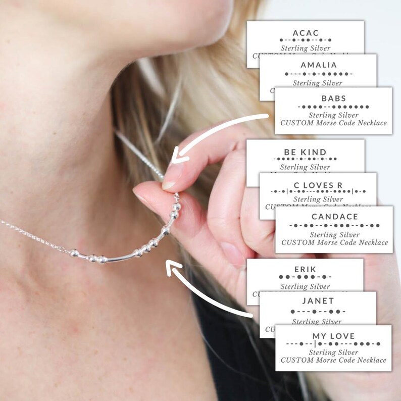 Personalized Sterling Silver Morse Code Necklace • Hidden Message ...