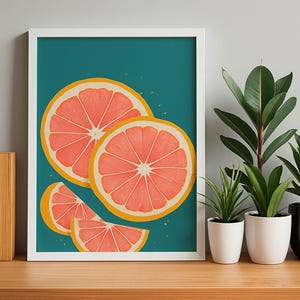 Grapefruit Glow - Digital Poster