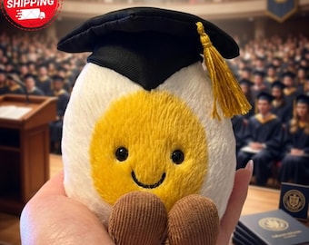 Jellycat Amuseable Boiled Egg Graduation Plush Keychain, Cute Graduation Gift