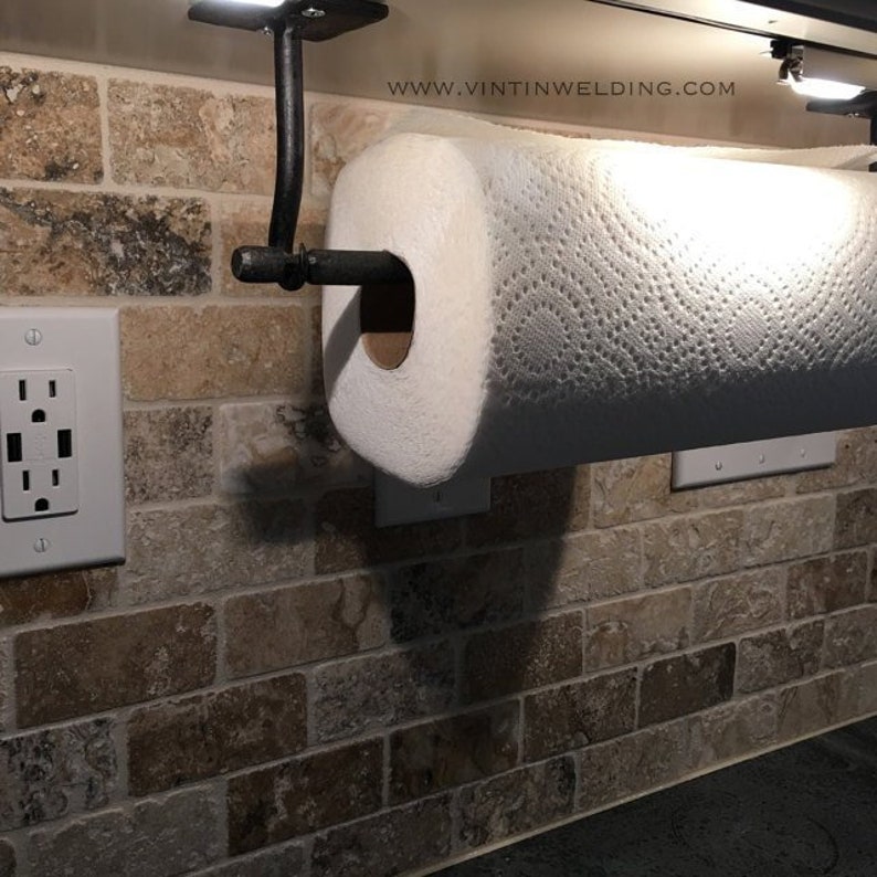 Paper Towel Holder Hand Wrought Iron Under Etsy