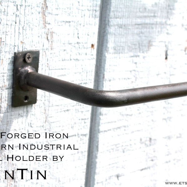 RESERVED LISTING Hand Forged Iron Modern Industrial Towel Holder by VinTin (Item # T-201)