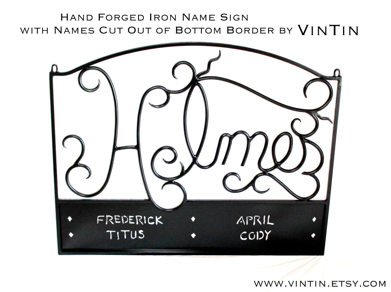 NAME SIGN Custom Hand Wrought Iron Cut Out Family Etsy