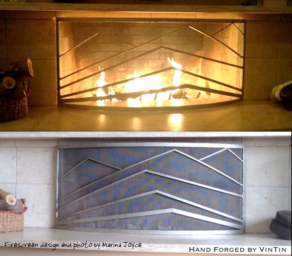 Made To Fit Your Fireplace Hand Forged Iron Curved Etsy