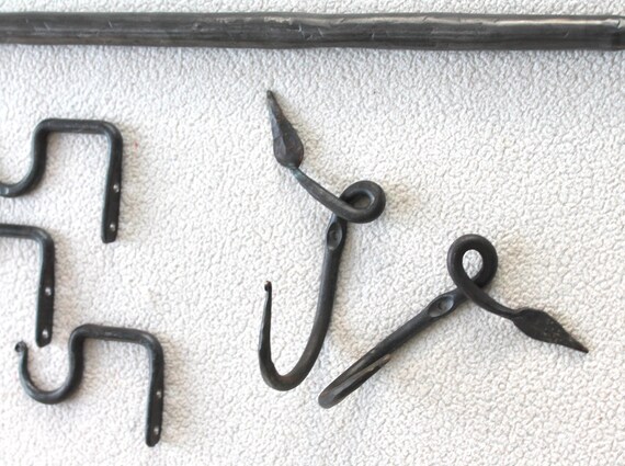Curtain Rod Hand Forged Iron Leaf Style Removable Etsy