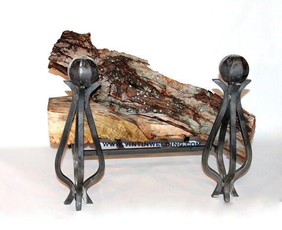 Fireplace Wood Grate Firebox Hand Forged Wrought Iron Fire Etsy