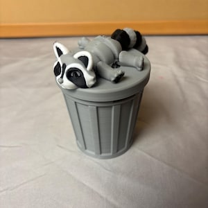 Articulated Raccoon with Trash Can, Trash Panda, Articulated Fidget Toy, Fun Gift, Desk Buddy, Stocking Stuffer, Party Favor