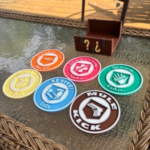 COD Zombies perk coasters with mystery box holder