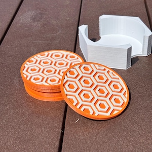 Hexagon Coaster Set with Holder – Modern 6-Pack Drink Coasters