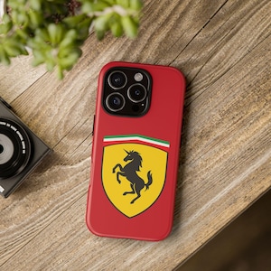 Ferrari Parody-Inspired Phone Case, Tough iPhone Cover, Car Enthusiast Gift, Racing Accessories, Sports Car Lover, Durable Phone Protection