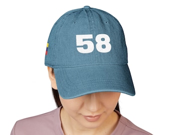 Venezuela 58 Hat, Venezuelan Flag Baseball Cap, Vintage Number Dad Hat, Venezuela Pride Cap, Country Code Hat