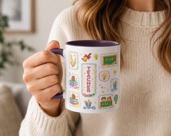 Teacher Mug, Cute Teacher Gift, Teacher Coffee Cup, Back to School Mug, Elementary Teacher Gift, Teacher Appreciation Mug