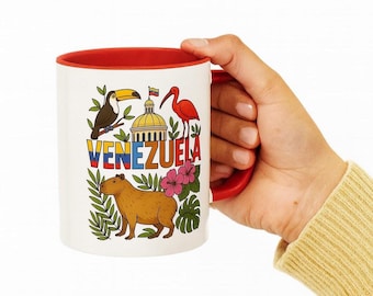 Venezuela Capybara & Toucan Mug | Tropical Wildlife Coffee Cup | Venezuelan Souvenir Gift | South American Travel Theme Decor