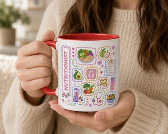 Nutritionist Mug, Cute Nutrition Coffee Cup, Dietitian Gift, Healthy Eating Mug, Wellness Gift for Nutritionist, Mug 11oz 15oz
