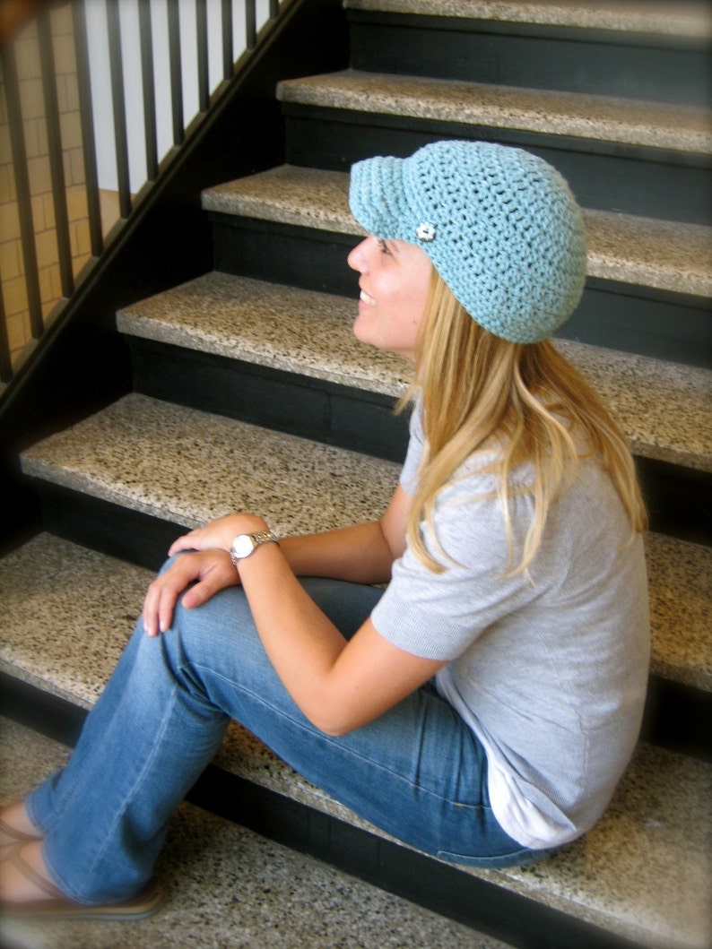 Your Other Favorite Cap Easy Crochet Fall Hat PATTERN Brim Visor GIFT image 3