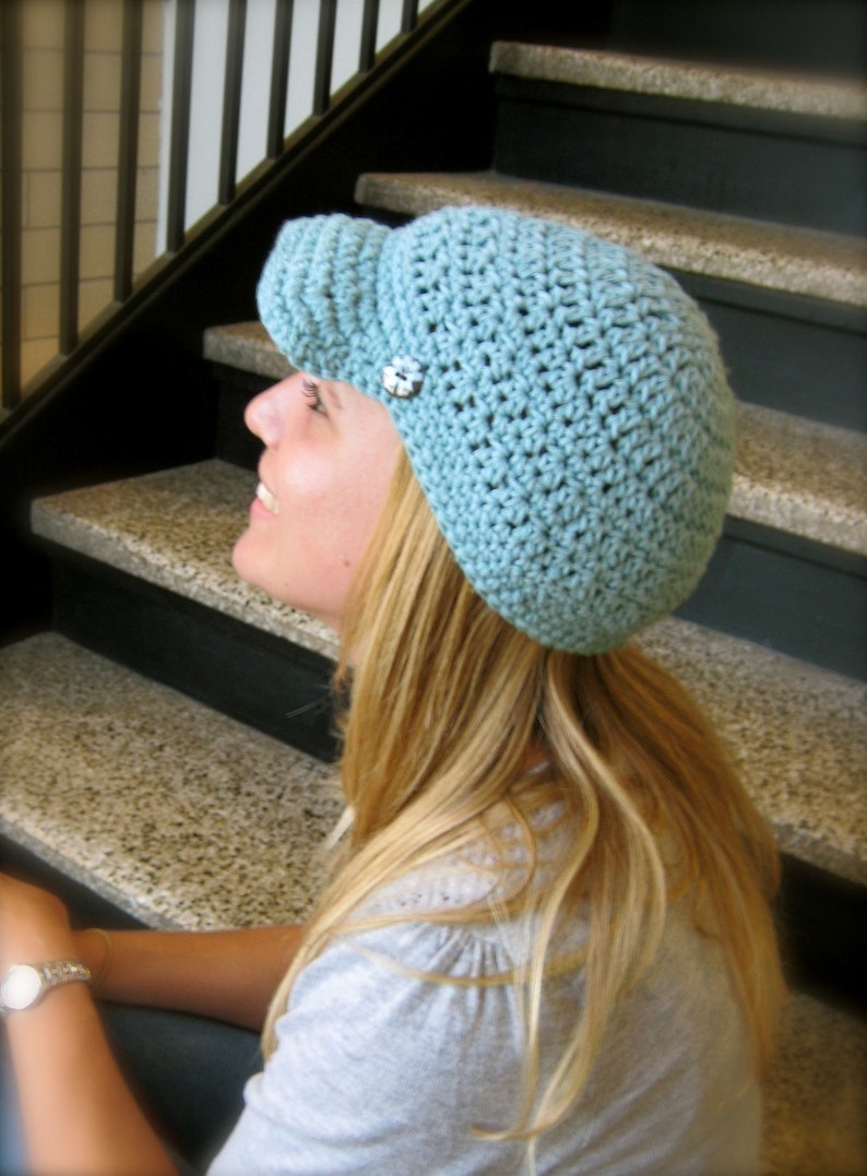 Your Other Favorite Cap Easy Crochet Fall Hat PATTERN Brim Visor GIFT image 2