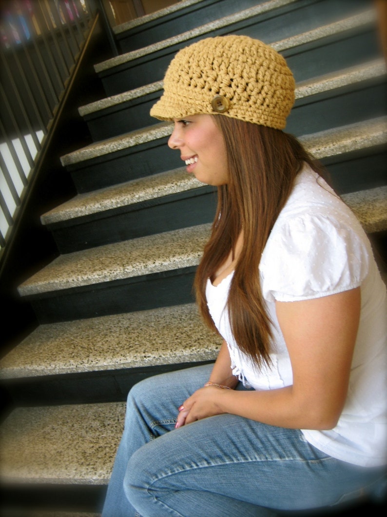 The Ingrid Cap Easy Crochet Hat PATTERN Brim Visor GIFT image 3