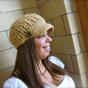 The Ingrid Cap Easy Crochet Hat PATTERN Brim Visor GIFT image 2