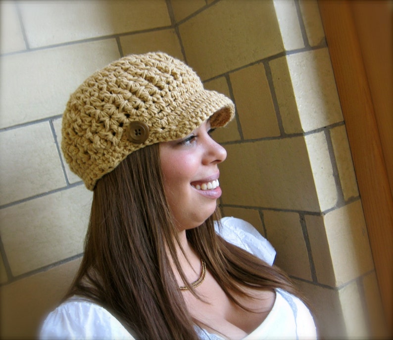 The Ingrid Cap Easy Crochet Hat PATTERN Brim Visor GIFT image 2