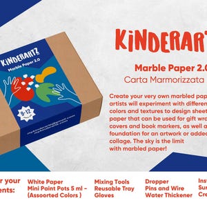 Decorative Art Paper Marbling Kit for Kids 9-12 | Kinderartz Craft Set image 2