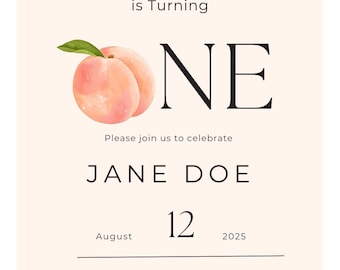 Our little peach birthday invitation