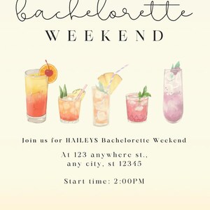 Bachelorette invitation template