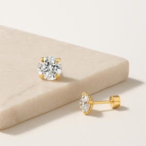 Gold Stud Earrings, Flat Back Stud, Diamond Earrings, Earring Studs, Small Gold Earrings, Minimalist Earrings, Tiny Earrings, Silver Stud