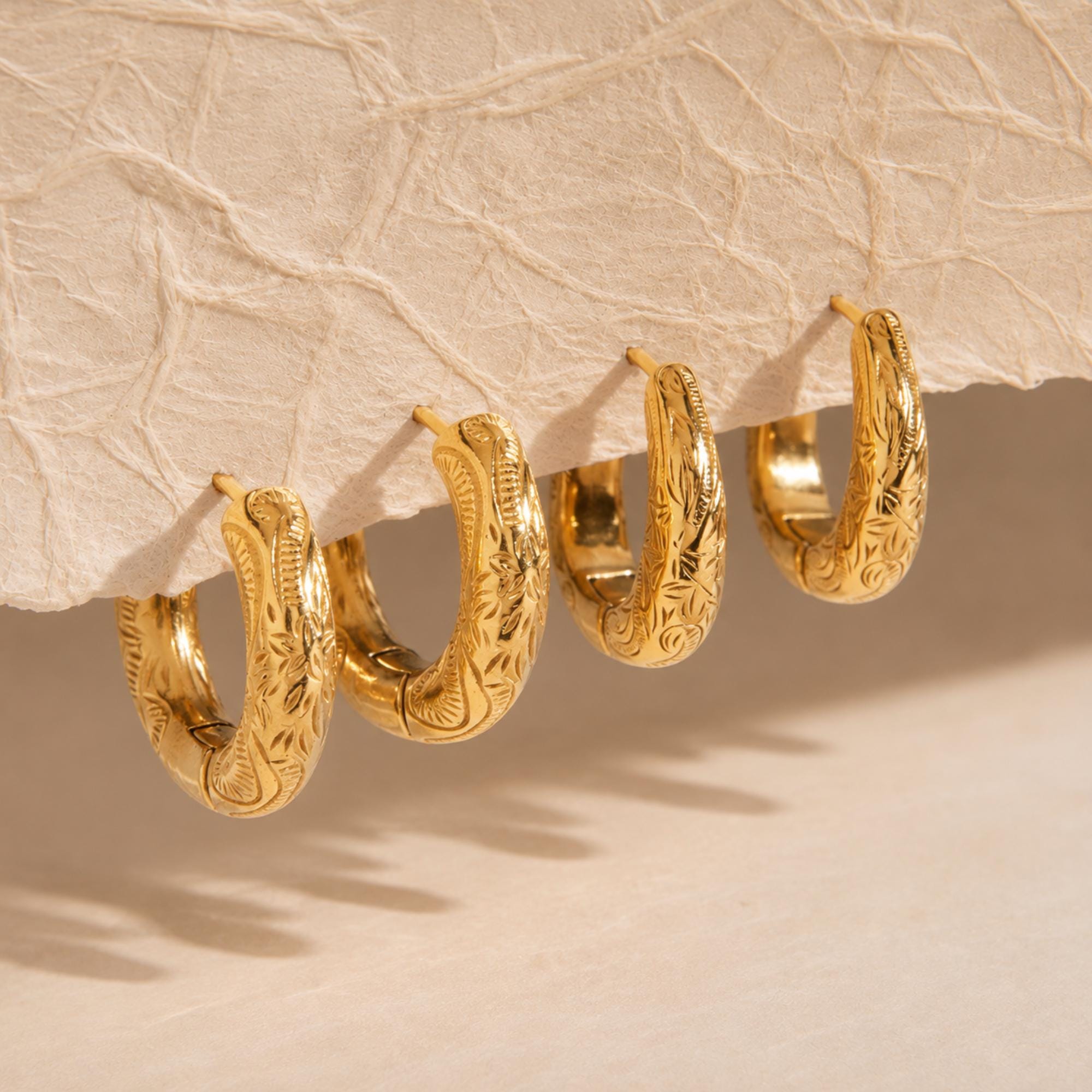 Engraved Hoop Earrings - Etsy