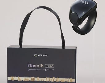 Tasbih Counter Ring Digital Tracker Dhikr Prayer Black Smart App