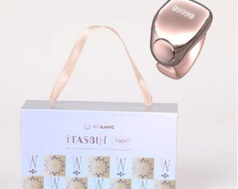 Smart Tasbih Counter Ring: Digital Dhikr Prayer Tracker, Mobile App, Oled Screen, Rose Gold