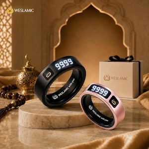 Tasbih Counter Ring, Digital Dhikr Prayer Smart App Gift Packaging 8 Sizes