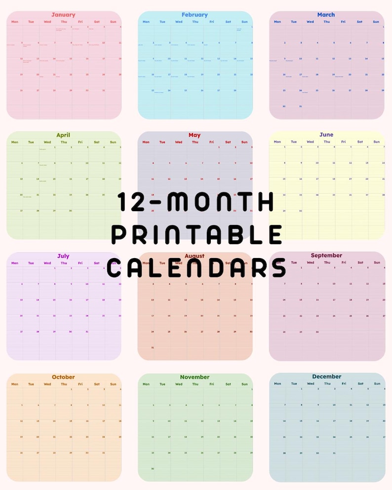 2026 Digital Task Planner | Printable 12 Month Calendar - Google Sheets ...