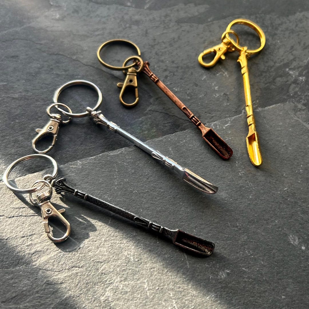 Showel Keychain Mini Shovel Keyring - Golden / Silver Tone / Copper Tone / Grey Brass ...