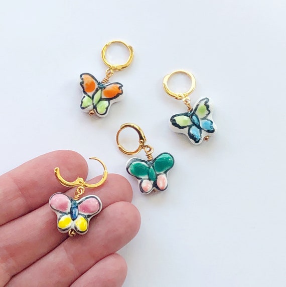 Butterfly Dangle Hook Earrings For Women Girls Colorful Animal Butterflies  Drop Dangling Lightweight Earring Self Piercing Earrings Hoops (Blue, One  Size) : Amazon.co.uk: Fashion