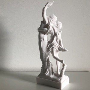 Apollo and Daphne Figurine Greek Mythology Inspired Statue White Alabaster Plaster Figure Classical Art Ornament, Alter / Home Decor image 4