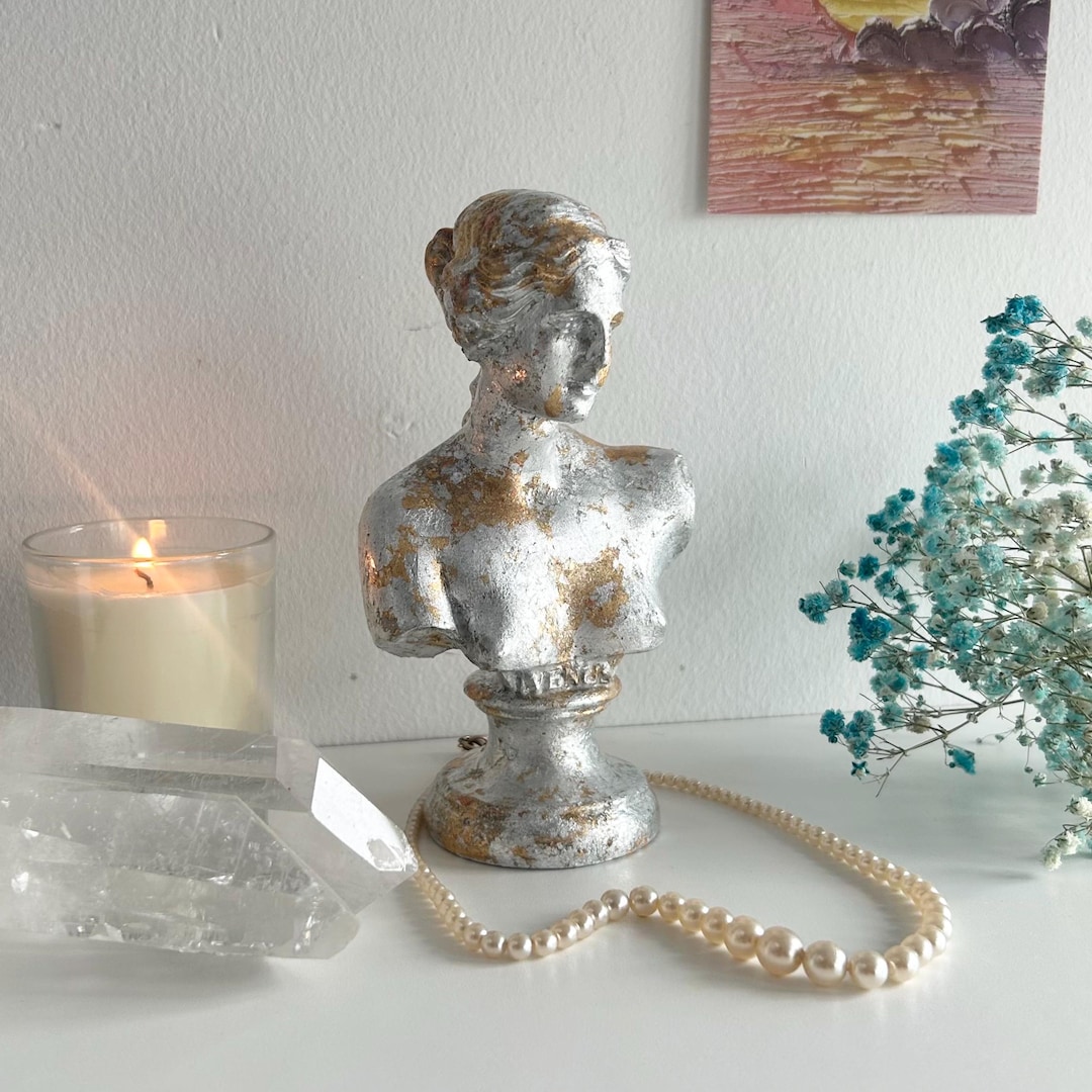 Plaster Venus De Milo Bust Figurine - Hand Gilded Metallic Finish ...
