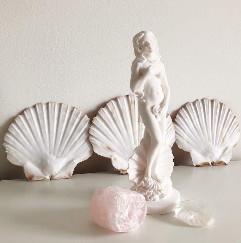Venus Goddess Figurine Alabaster Small Statue with Rose Etsy
